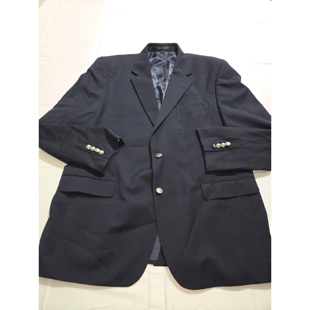Michael Kors Mens Navy Blue 100% Wool Crest Button Blazer Jacket 46R - Picture 3 of 14